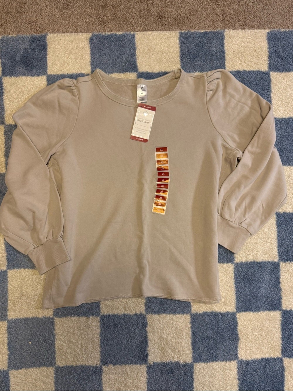 Members Mark Long Sleeve Puff Shoulder Crewneck